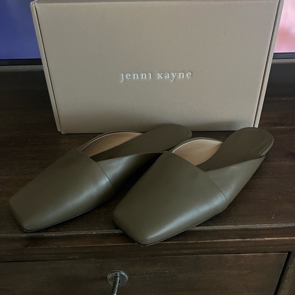 Jenni Kayne Olive Leather Mia Mules - Picture 1 of 10